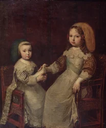 Rey Luis XIV (1638-1715) de niño con Felipe I, Duque de Orleans (1640-1701)